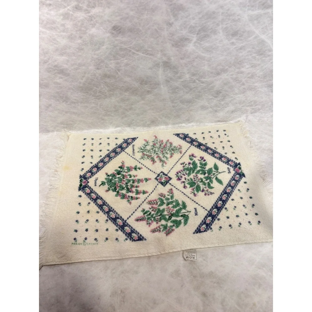 Vintage Cannon Monticello ROM Hand Towel Lot Pink Blue Floral Apple 4pc USA